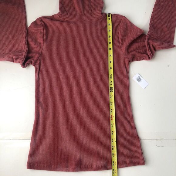 Old Navy Juniors Plush Tee Ribbed Long Sleeve Turtleneck MauveRose Medium NWT - Picture 7 of 16